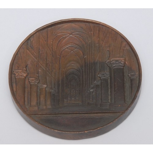 241 - Numismatics - a bronze commemorative Notre Dame medal 1843, Obv. NOTRE DAME CATHEDRALE DE PARIS abov... 