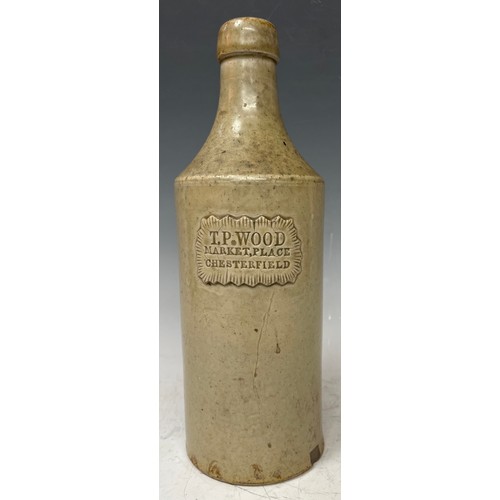 947 - Advertising, Bottles - a slip glazed slab sealed stoneware porter, applied shaped rectangular seal i... 