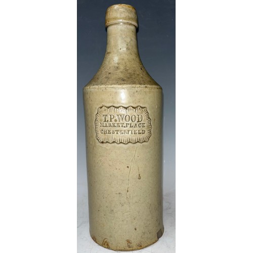 947 - Advertising, Bottles - a slip glazed slab sealed stoneware porter, applied shaped rectangular seal i... 