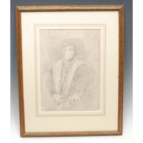 293 - George Richmond (1809-1896), after
Study after a Portrait by Parmigianino 
monogrammed, label to ver... 