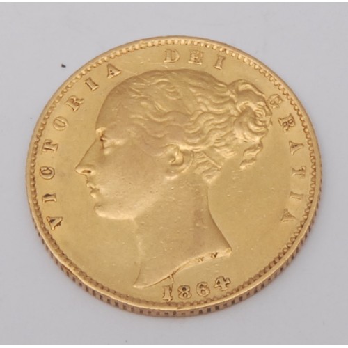 249 - Numismatics – A Victorian gold sovereign, 1864 AEF