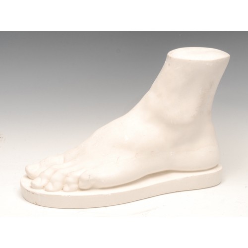 179 - A museum type plaster cast, of a foot, after the Ancient Greek example, 33cm long