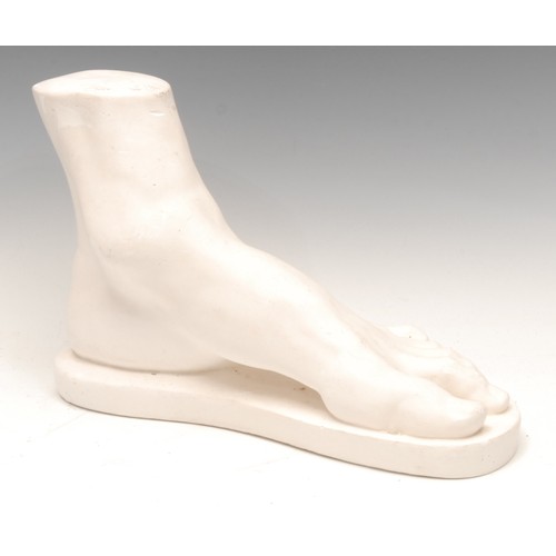 179 - A museum type plaster cast, of a foot, after the Ancient Greek example, 33cm long