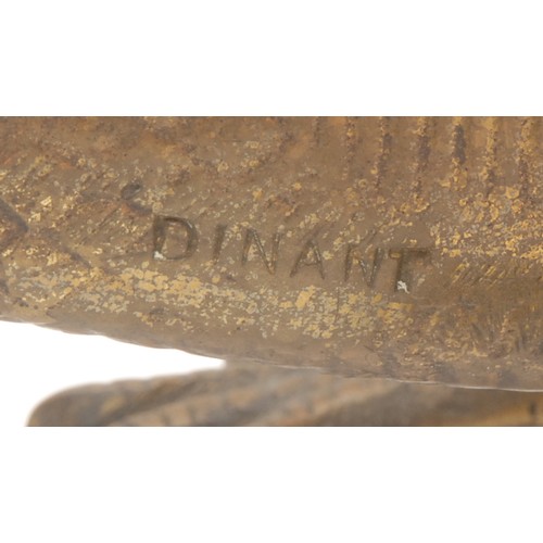 987 - French School (19th century), a patinated bronze, cast as a lizard or gecko, the neck stamped DINANT... 