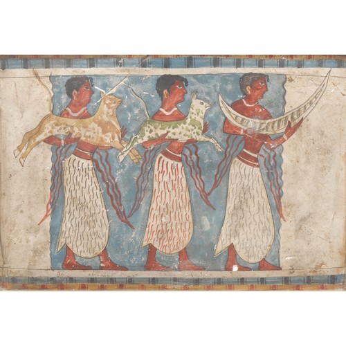 189 - A museum type composition facsimile after a Minoan fresco, of ancient Crete, 23.5cm x 34cm