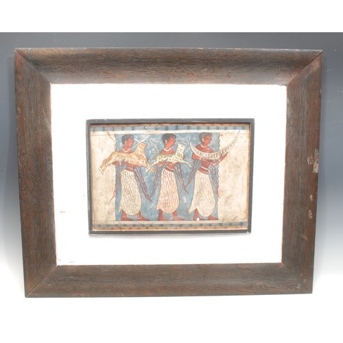 189 - A museum type composition facsimile after a Minoan fresco, of ancient Crete, 23.5cm x 34cm