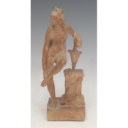 190 - Antiquities - a Roman style plaster sculpture maquette, as Diana the Bather, after the classical, sq... 