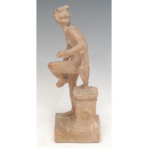 190 - Antiquities - a Roman style plaster sculpture maquette, as Diana the Bather, after the classical, sq... 