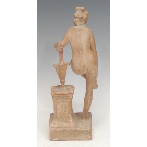 190 - Antiquities - a Roman style plaster sculpture maquette, as Diana the Bather, after the classical, sq... 