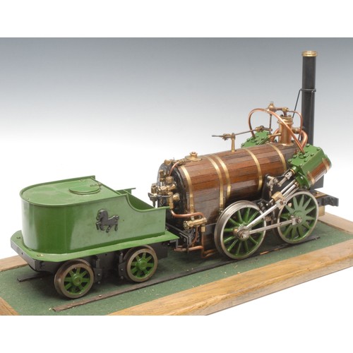 1020 - Railwayana & Model Trains - a 3 1/2 inch gauge live steam locomotive and tender, in the style of Rai... 