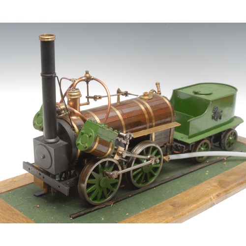 1020 - Railwayana & Model Trains - a 3 1/2 inch gauge live steam locomotive and tender, in the style of Rai... 