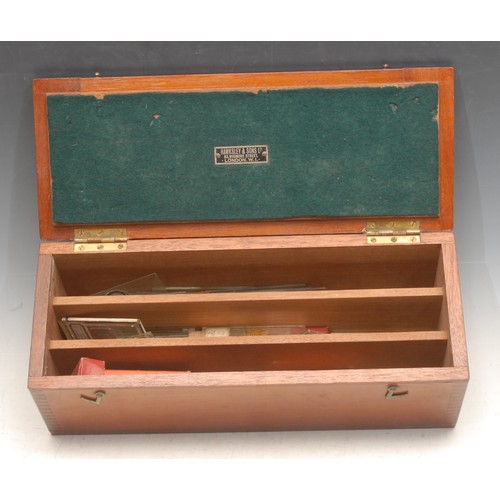 221 - Microscopy and the Laboratory - an early 20th century mahogany microscope slide preparation box, by ... 