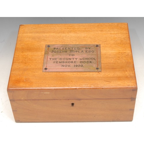 221 - Microscopy and the Laboratory - an early 20th century mahogany microscope slide preparation box, by ... 