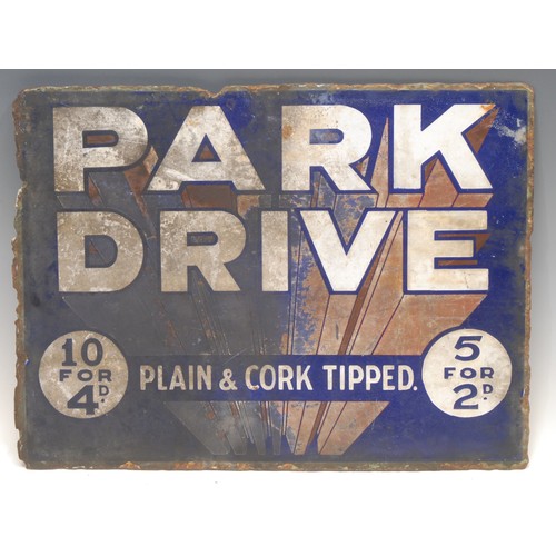 937 - Advertising - a double sided enamel sign, Condor Twist and Park Drive, 31cm x 41cm