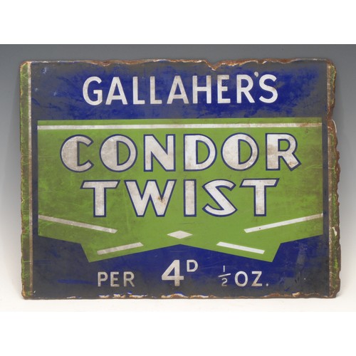 937 - Advertising - a double sided enamel sign, Condor Twist and Park Drive, 31cm x 41cm