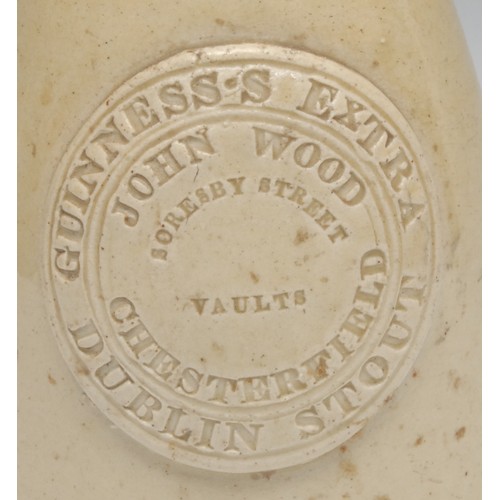 946 - Advertising, Bottles - a rare slip glazed slab sealed stoneware porter, applied circular seal impres... 