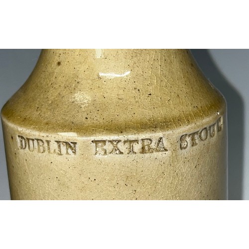 945 - Advertising, Bottles - a Chesterfield slip glazed stoneware porter, impressed 'I & T P Wood', 25cm h... 