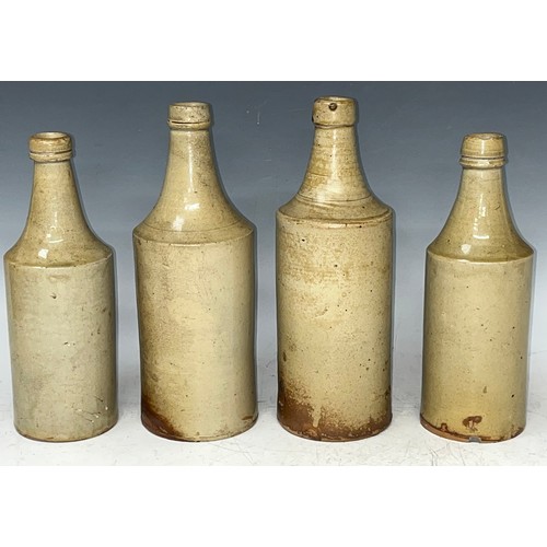 945 - Advertising, Bottles - a Chesterfield slip glazed stoneware porter, impressed 'I & T P Wood', 25cm h... 