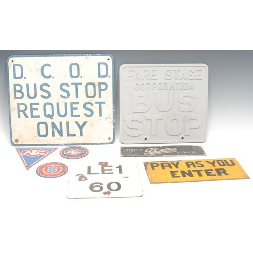 955 - Automobilia, Transport - a rounded rectangular aluminium Derby Corporation Omnibus Department sign, ... 