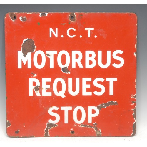 953 - Automobilia, Transport - a rectangular double sided Nottingham Corporation Tramways enamel sign, 'N.... 