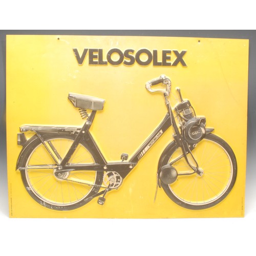 949 - Advertising, Cycling - a French blow mould plastic double sided rectangular sign, embossed 'Velosole... 