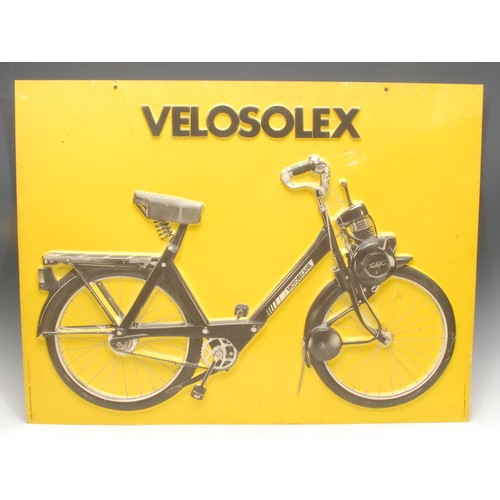 949 - Advertising, Cycling - a French blow mould plastic double sided rectangular sign, embossed 'Velosole... 