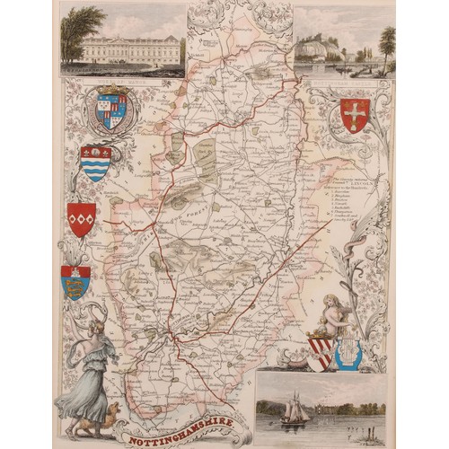 257 - Maps - Derbyshire, Nottinghamshire, Leicestershire, Rutland, etc; four engravings, Corpus Christie C... 