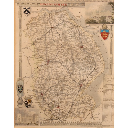 257 - Maps - Derbyshire, Nottinghamshire, Leicestershire, Rutland, etc; four engravings, Corpus Christie C... 