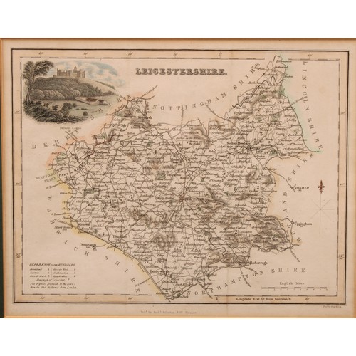 257 - Maps - Derbyshire, Nottinghamshire, Leicestershire, Rutland, etc; four engravings, Corpus Christie C... 