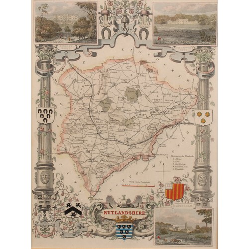 257 - Maps - Derbyshire, Nottinghamshire, Leicestershire, Rutland, etc; four engravings, Corpus Christie C... 