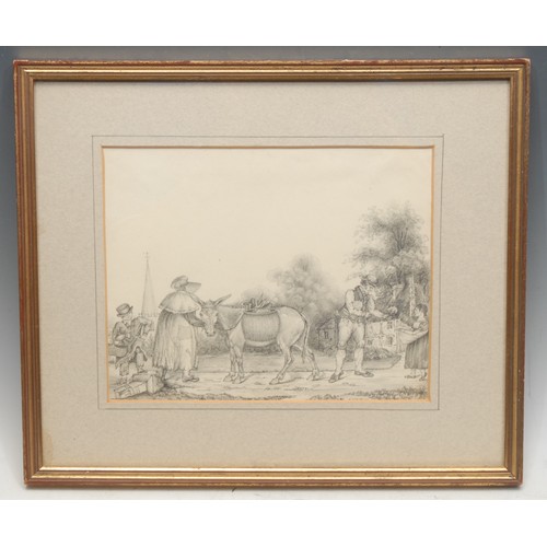 280 - English School (19th century) 
Going to Chiswick Market 
unsigned, pencil sketch, 17cm x 22cm