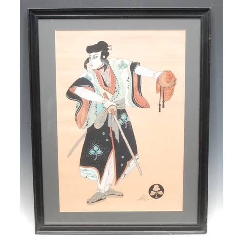 302 - Japanese School (20th century) 
Samurai Warrior 
signed, watercolour and ink, 53cm x 40cm