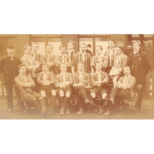 230 - Rugby - A rare 19th century official team portrait of Leicester F.C. (Leicester Tigers)  v. Blackhea... 