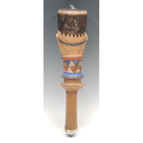 44 - Tribal Art - a Kuyu kebe kebe puppet, carved and polychrome painted in the colon tradition as a figu... 