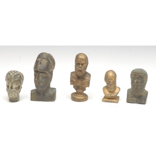 983 - An assortment of Grand Tour style cabinet bronzes, after the Ancient Greek and Roman, comprising Soc... 