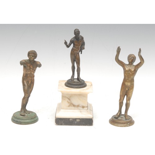 984 - An assortment of Grand Tour style cabinet bronzes, after the Ancient, comprising Bacchus, David, etc... 