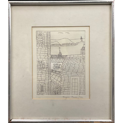 1007 - Bryan Pearce (1929 - 2006), St. Ives Parish Church and Harbour, etching, limited edition, 21/30, sig... 