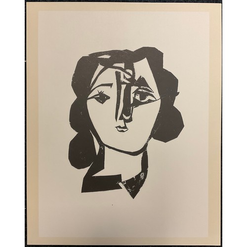 1021 - Pablo Picasso - A folio of seven Lithographic prints - Tête de Femme, Figure, Figure Noir, La Fille ... 