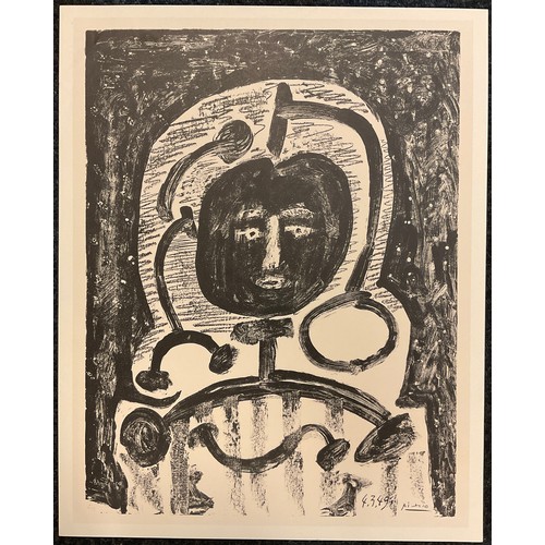 1021 - Pablo Picasso - A folio of seven Lithographic prints - Tête de Femme, Figure, Figure Noir, La Fille ... 