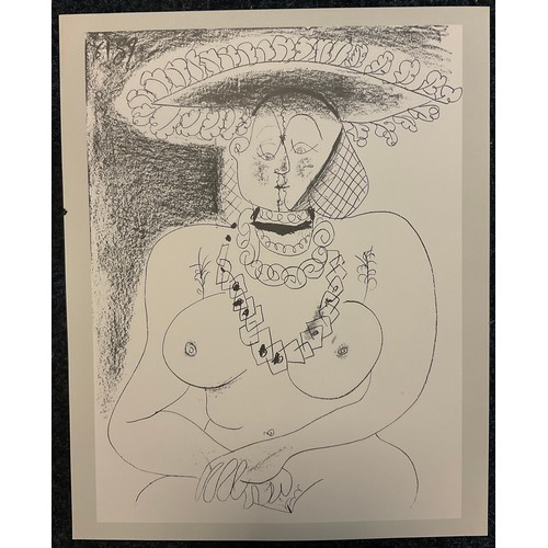 1021 - Pablo Picasso - A folio of seven Lithographic prints - Tête de Femme, Figure, Figure Noir, La Fille ... 