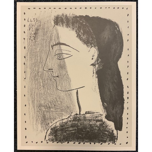 1021 - Pablo Picasso - A folio of seven Lithographic prints - Tête de Femme, Figure, Figure Noir, La Fille ... 