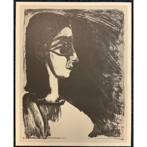 1021 - Pablo Picasso - A folio of seven Lithographic prints - Tête de Femme, Figure, Figure Noir, La Fille ... 