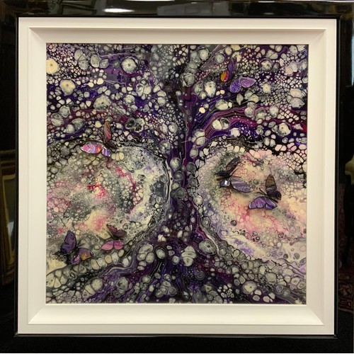 1023 - Kevin Bandee (British, 20th/21st century), Ethereal Butterfly Tree, signed, resin on board, 73.5cm x... 