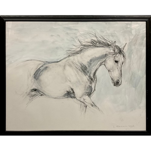 1027 - Lydia Kiernan (contemporary)
Horse in Motion
signed, dated 2005, charcoal and pastel, 77cm x 99cm