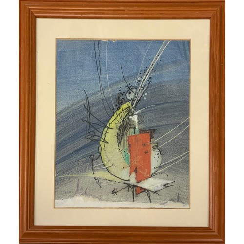 1034 - James Arthur Found, (British, Active 1907-38), Surreal structures, signed, watercolour, 24.5cm x 19.... 