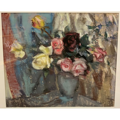 1036 - Lena M. Alexander (Scottish, 1899-1983), A Bounty from the Rose Garden, signed, pastel, 52.5cm x 60.... 