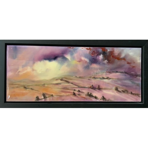 1045 - Julie Ann Scott (British, 20th century), A Passing Storm, signed, oil and resin on canvas, 41cm x 10... 