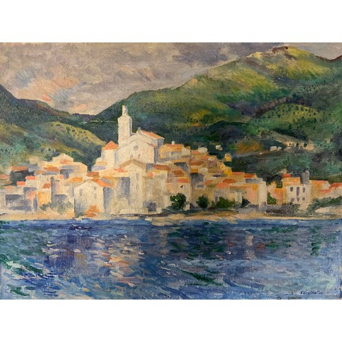 1047 - Constantine, Cadaqués, Costa Brava, homage to Cezanne, signed, oil on board, 30cm x 40cm.