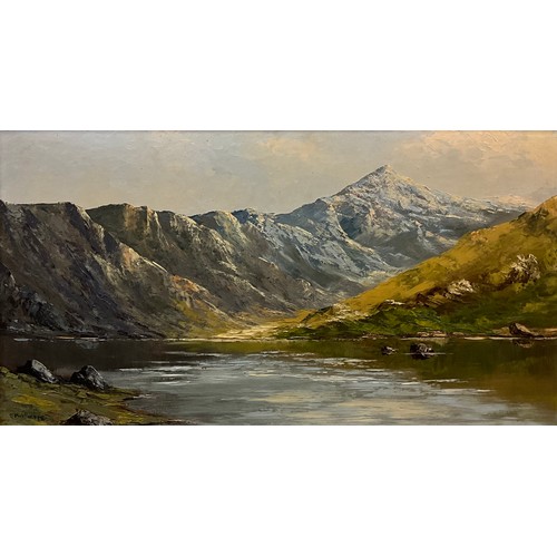 1054 - J P Williams, (Welsh school) 
Manner of Charles Wyatt Warren, Snowdon valley 
signed, oil on board, ... 