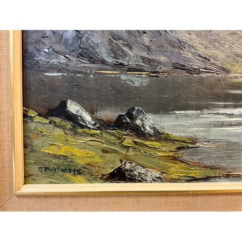 1054 - J P Williams, (Welsh school) 
Manner of Charles Wyatt Warren, Snowdon valley 
signed, oil on board, ... 